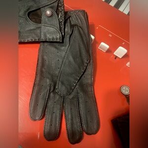 Vintage 1960s Men’s Brown Leather Moto Gloves - NOS NWT - Medium 9 1/2